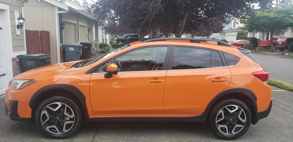 Orange Subaru Crosstrek with new tint
