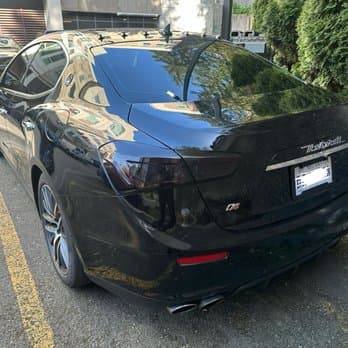 Bespoke Tint & PPF - Maserati Ghibli rear view, after Window Tint and full Paint Protection Film Wrap - Bellevue, WA