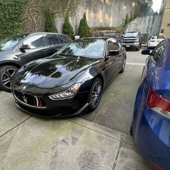 Bespoke Tint & PPF - Maserati Ghibli front view, after Window Tint and full Paint Protection Film Wrap - Bellevue, WA